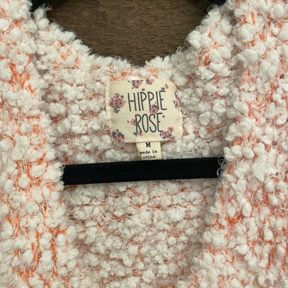 Hippie Rose Women's Cream and Pink Teddy sweater - Picture 3 of 7